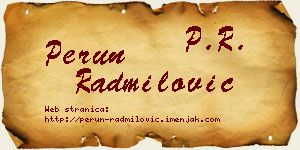 Perun Radmilović vizit kartica